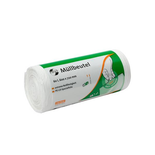 DEISS FIRST PLUS Müllbeutel, 60 l, 600 x 720 mm, LDPE, 50 Stk/Rolle