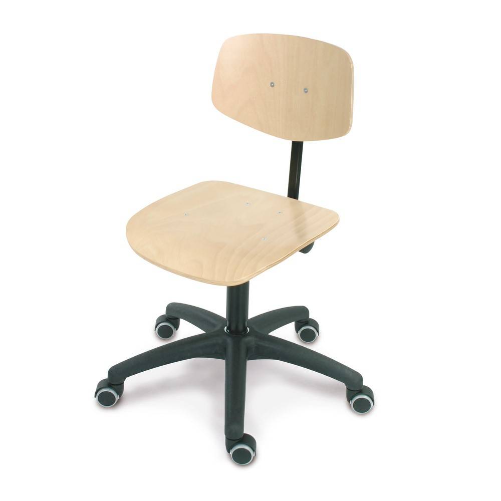 Arbeitsdrehstuhl Uno Buche, Sitzhöhe 450-580 mm, Kunststoffbasis, Roll-0