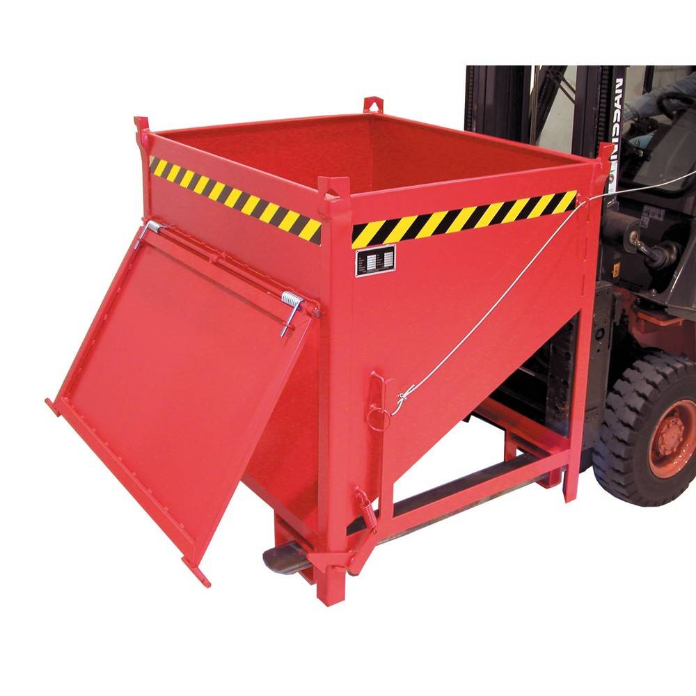 Bauer® Silobehälter mit Klappe, lackiert, Volumen 0,75 m³, RAL 3000 fe-0