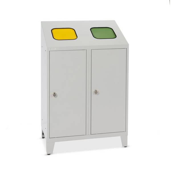 HEMMDAL Recycling-Abfallsammler Duo, mit 2 Beutelhalterungen, je 120 L