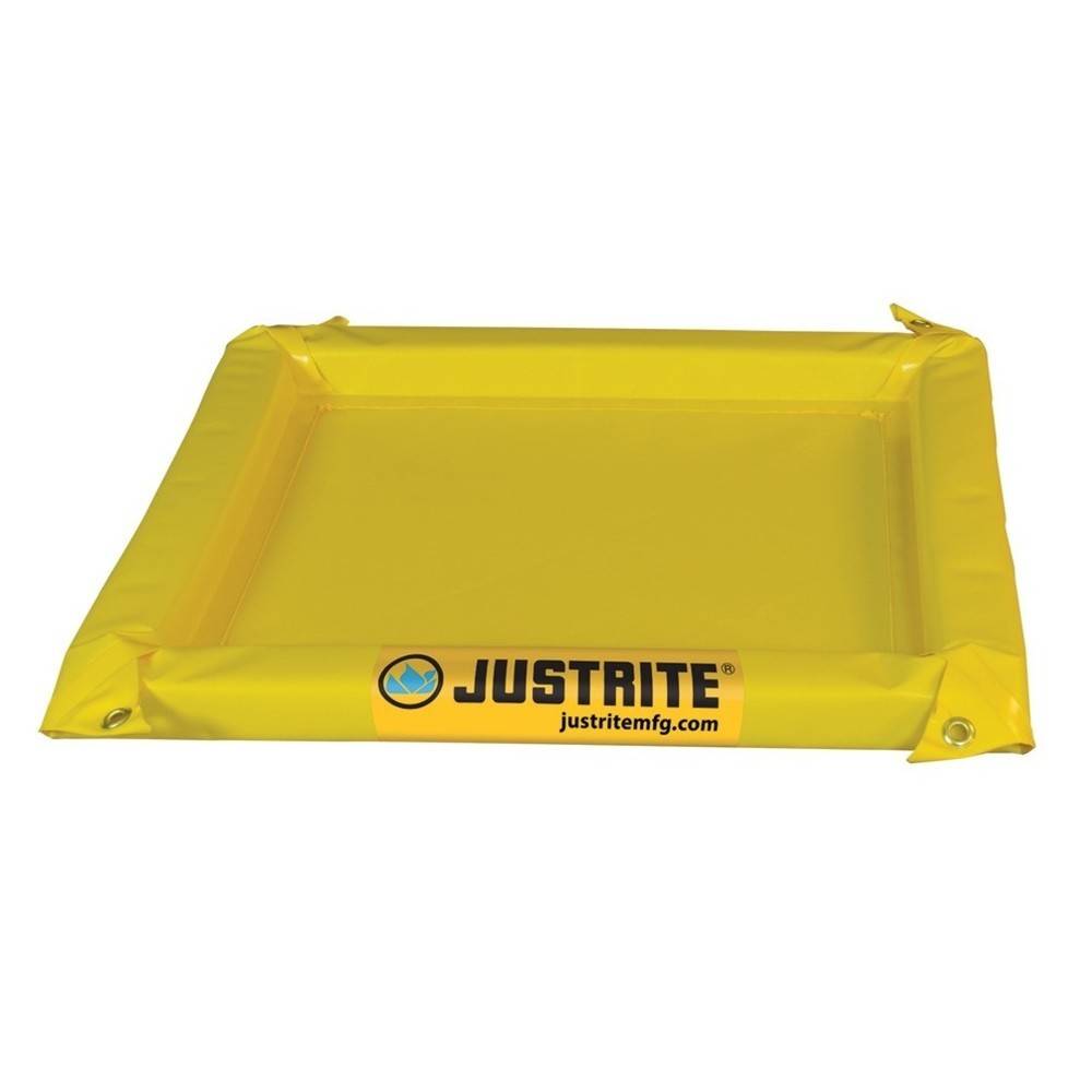 Justrite® Falt-Auffangwanne aus PVC, Wandhöhe 50 mm, Innenmaße 1,8 x 1-0