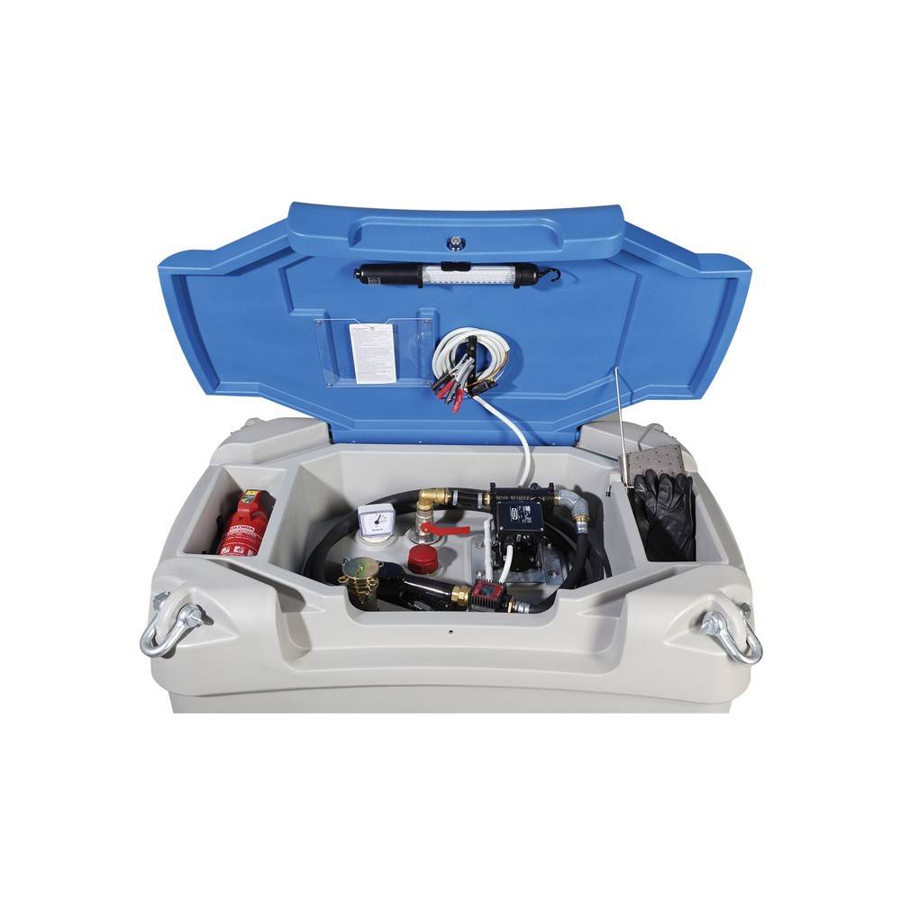 Tank-Anlage aus PE, mit Pumpe, Zapfventil, Schlauch + Durchflusszähler-1