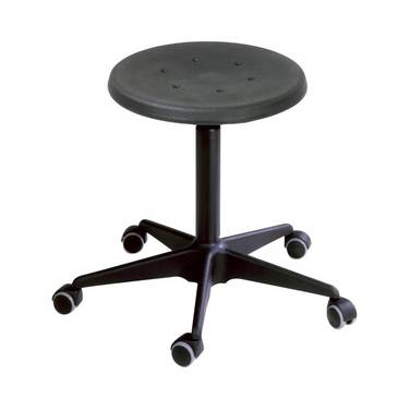 HEMMDAL Hocker, PU-Sitz, Sitzhöhe 410-535 mm, Stahlbasis, Rollen