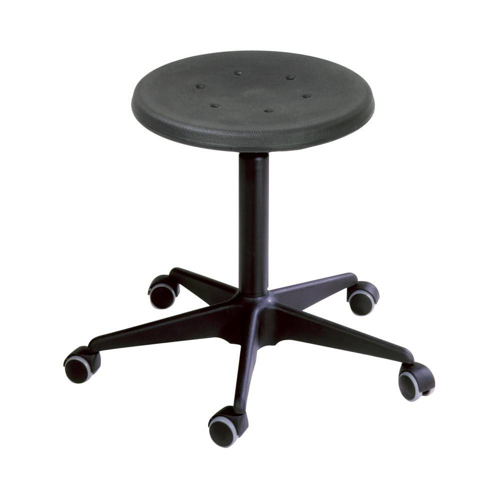 HEMMDAL Hocker, PU-Sitz, Sitzhöhe 410-535 mm, Stahlbasis, Rollen-0