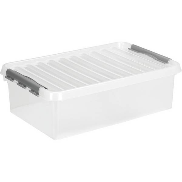helit Aufbewahrungsbox "the q-line", mit Deckel, 32 Liter, transparent