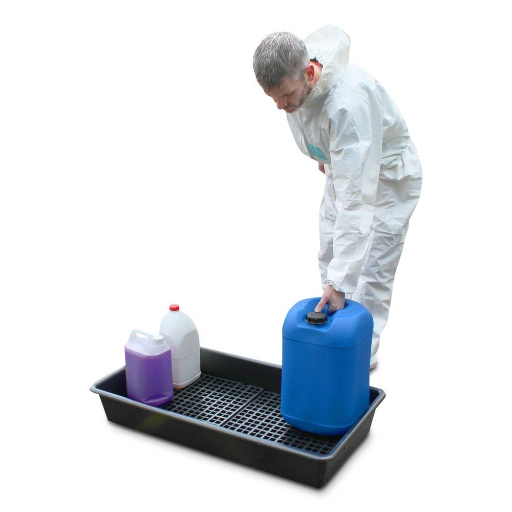 Steinbock® Kleingebindewanne aus PE, inkl. PE-Gitterrost, Auffangvolum-4