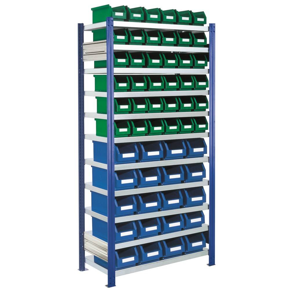 Kappes RasterPlan Fachbodenregal enzianblau mit Sichtlagerkästen-0