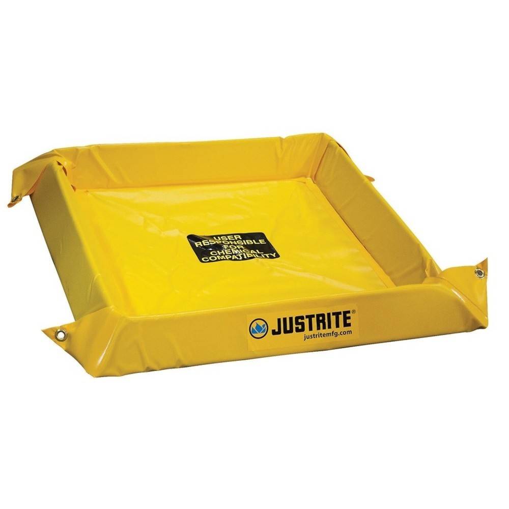 Justrite® Falt-Auffangwanne aus PVC, Wandhöhe 100 mm, Innenmaße 1,2 x-0