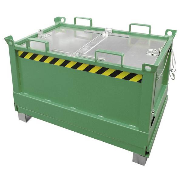 Bauer® Klappbodenbehälter, 3-fach stapelbar, lackiert, Volumen 0,5 m³