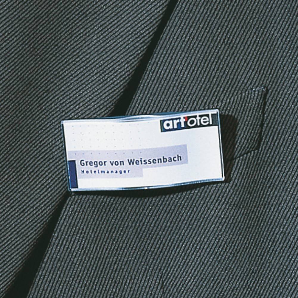 Namensschild mit Drehclip und Anstecknadel-0