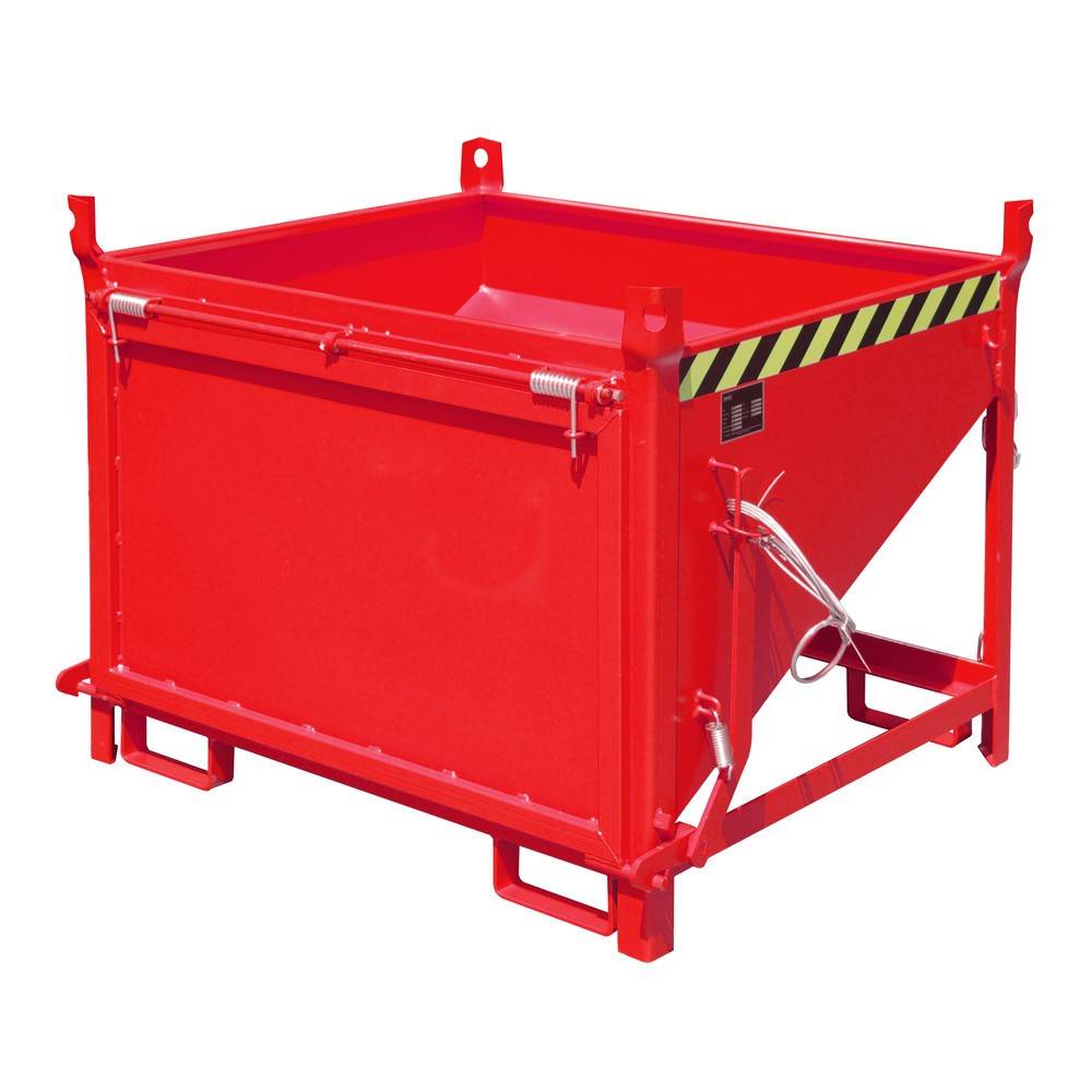 Bauer® Silobehälter mit Klappe, lackiert, Volumen 0,5 m³, RAL 3000 feu-0
