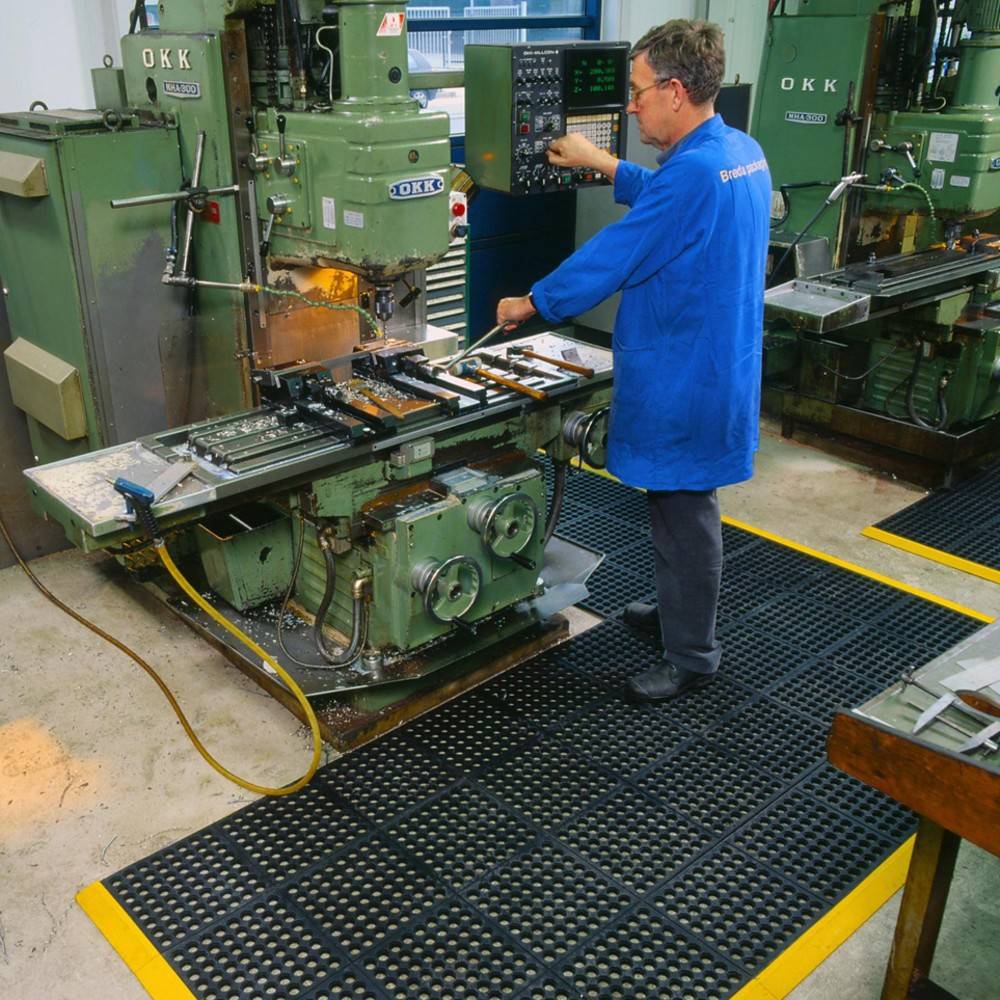 Arbeitsplatzmatte, für hohe Beanspruchung, für trockene oder nasse Bereiche, Stärke 19 mm, allgemeiner Bereich, BxT 910x-4