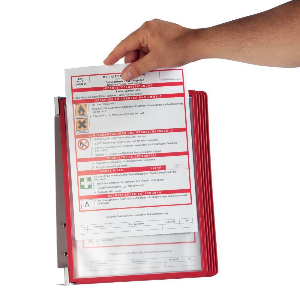 Komplett-Set Wandhalter Vario®, 5 Sichttafeln, rot-2