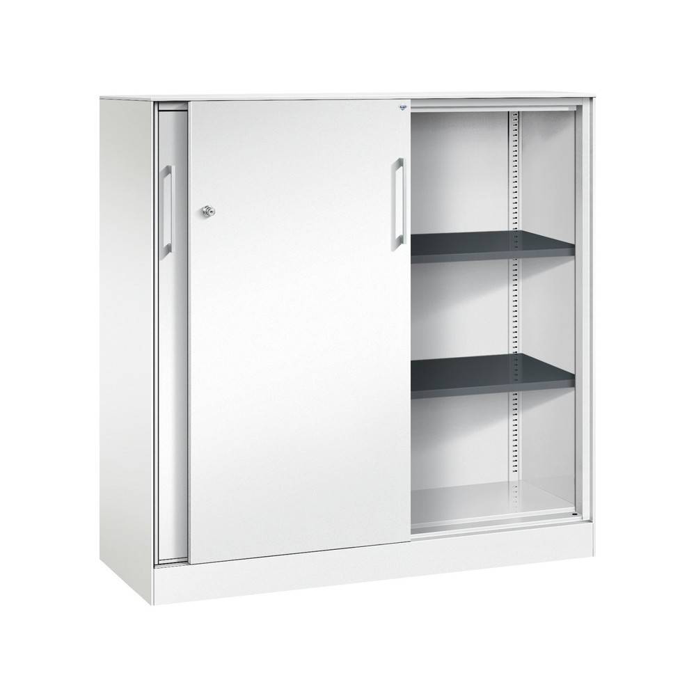 C+P Schiebetürenschrank Asisto, 3 OH, Breite 1.200 mm, verkehrsweiß-2