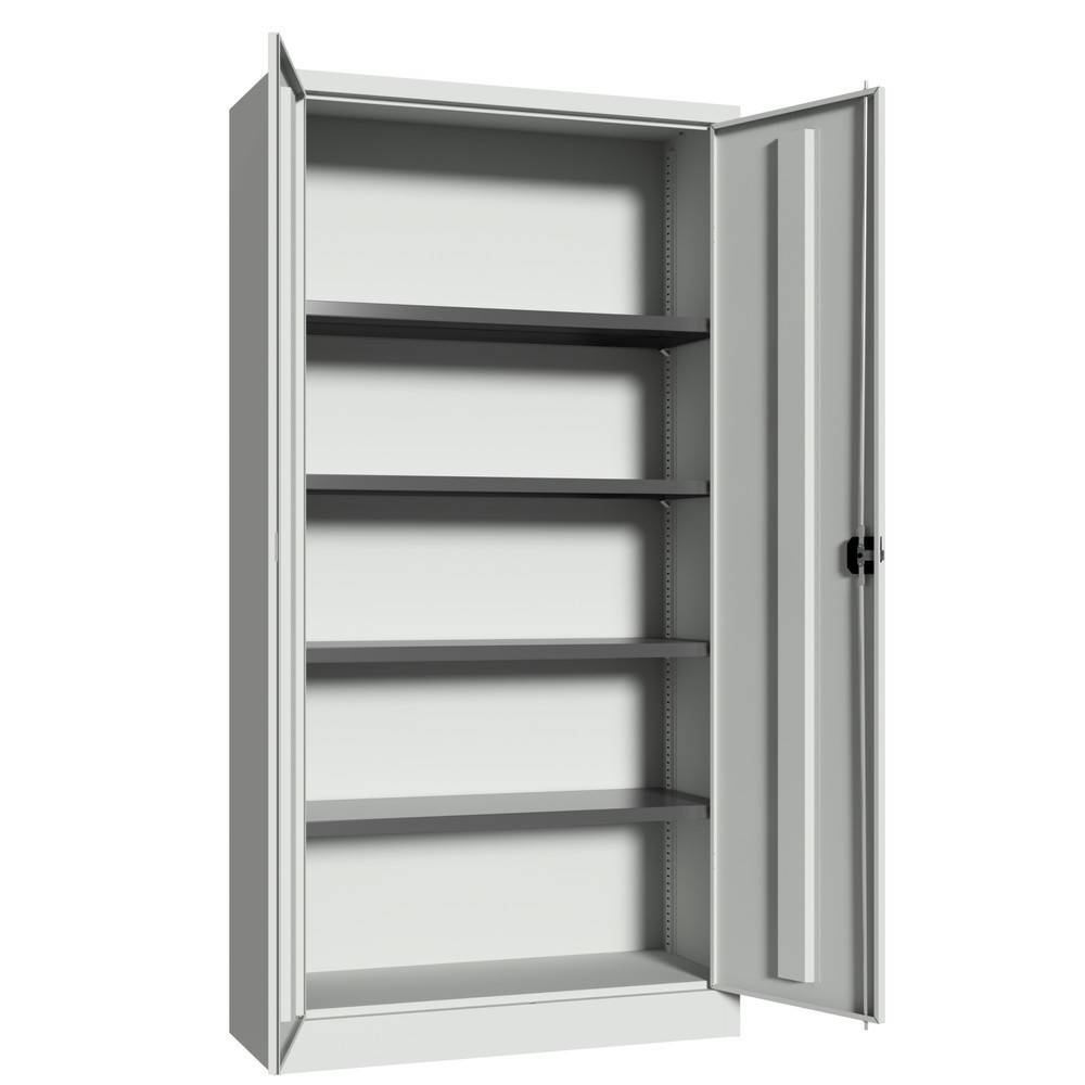 Flügeltürenschrank, 1950x1200x400 mm, 4 Böden verzinkt, RAL 7035/5012-2