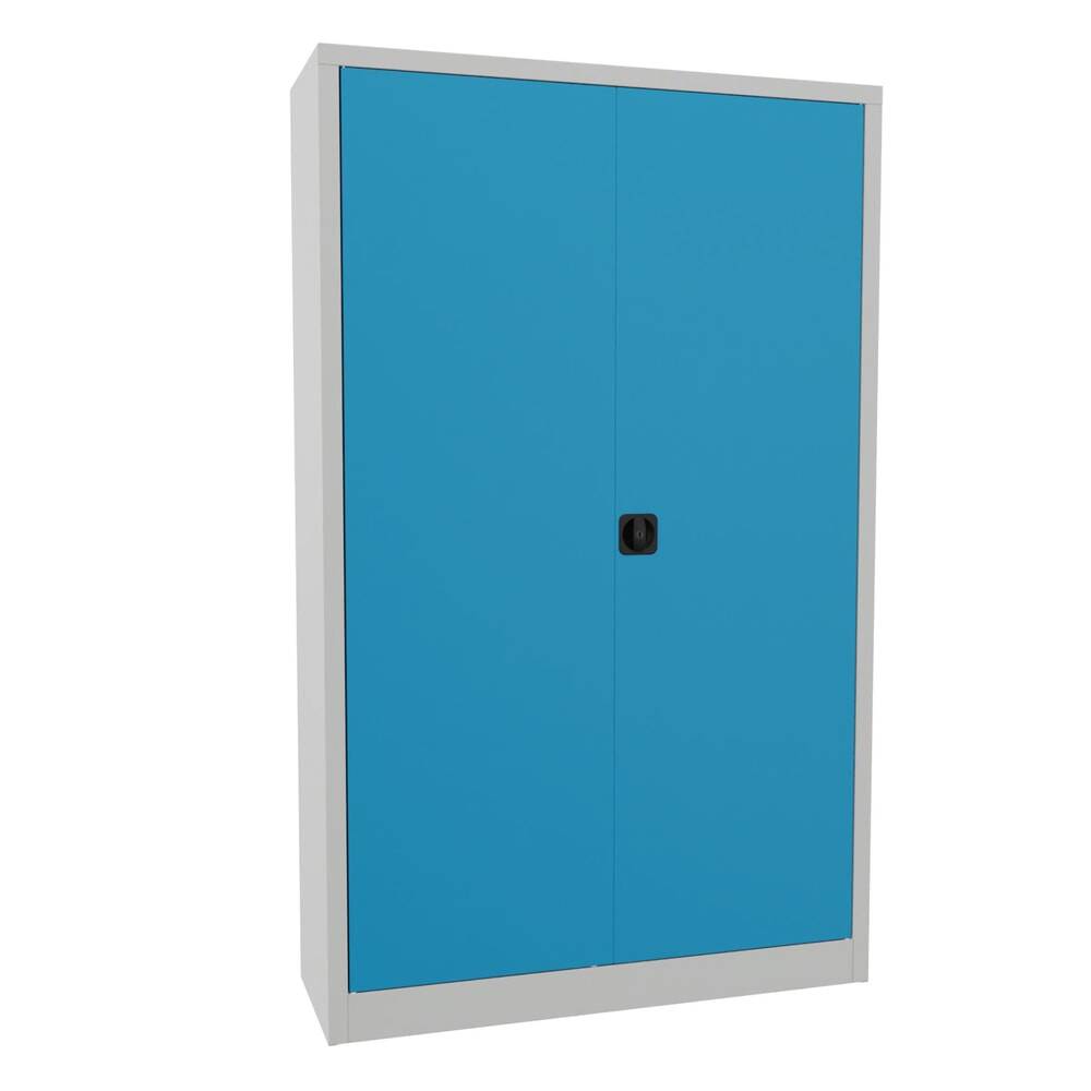Flügeltürenschrank, 1950x1200x400 mm, 4 Böden verzinkt, RAL 7035/5012-0