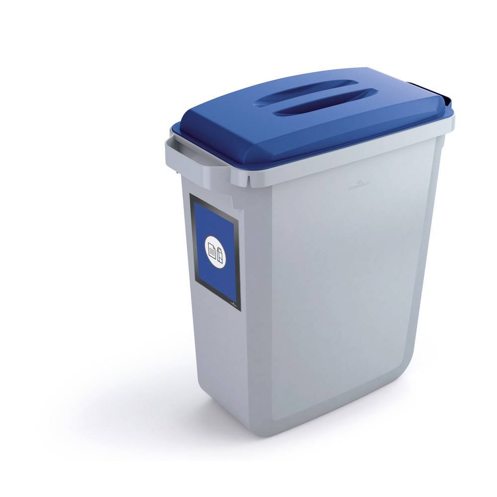 DURABLE Abfallbehälter DURABIN® 60L mit Deckel + Info-Rahmen DURAFRAME-2