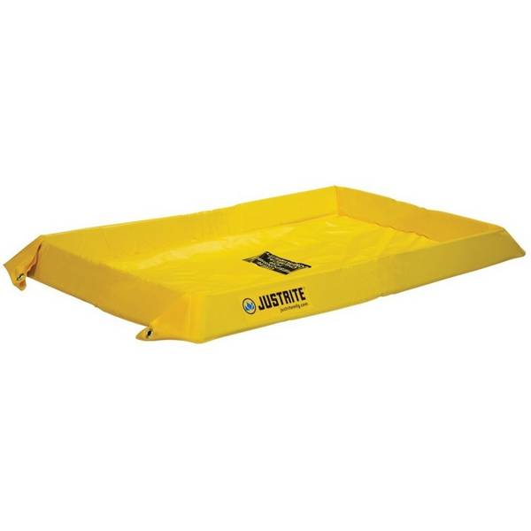 Justrite® Falt-Auffangwanne aus PVC, Wandhöhe 100 mm, Innenmaße 1,2 x