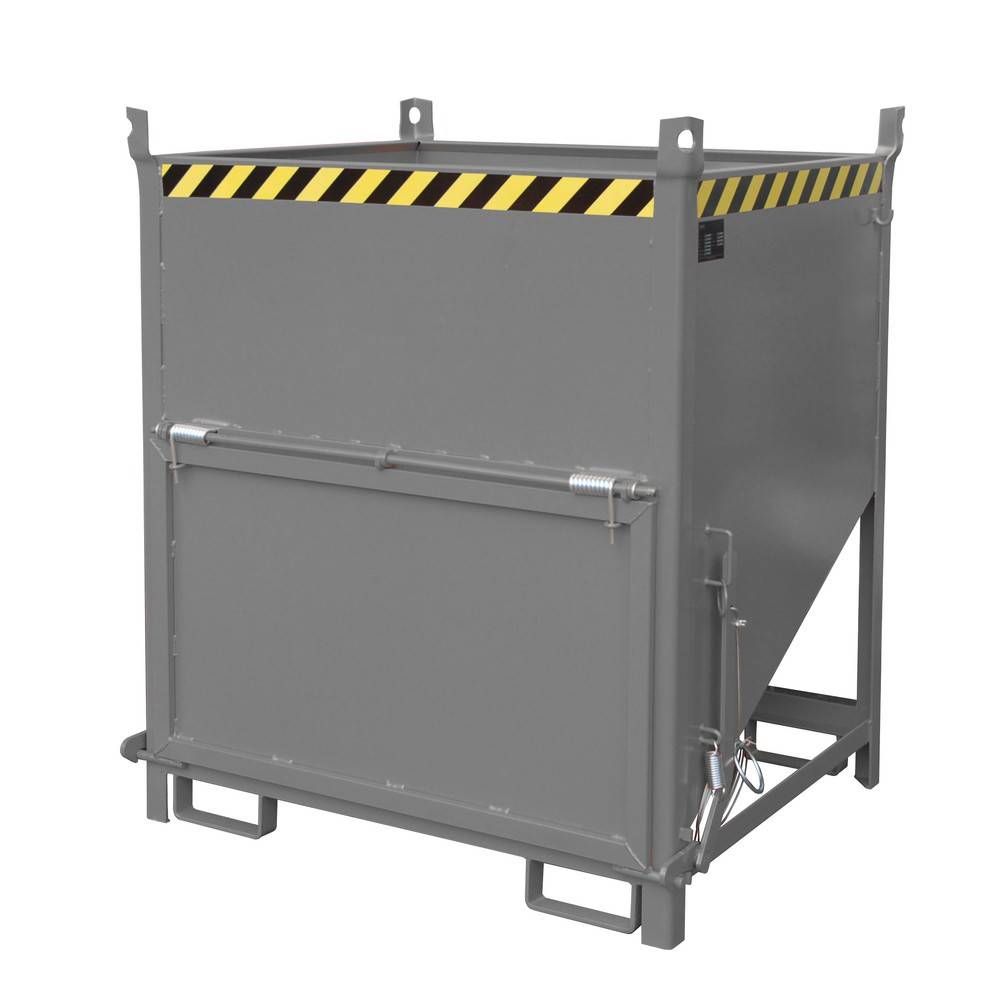 Bauer® Silobehälter mit Klappe, lackiert, Volumen 1 m³, RAL 7005 mausg-0