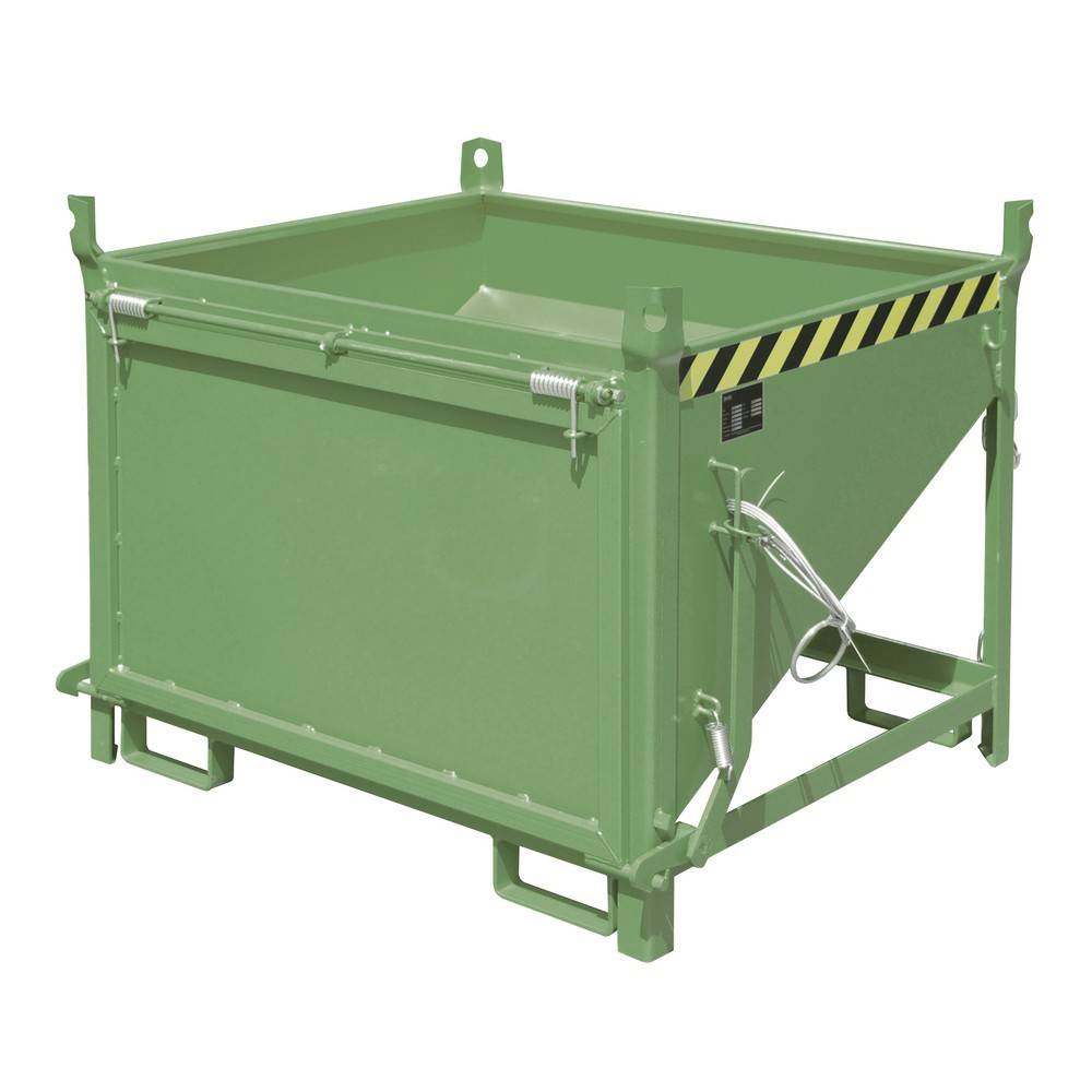 Bauer® Silobehälter mit Klappe, lackiert, Volumen 0,5 m³, RAL 6011 res-0