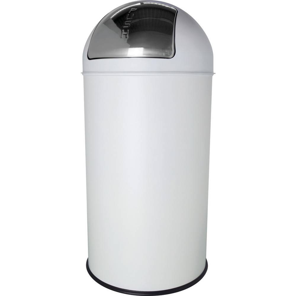 helit Push-Abfallbehälter "the dome“, 50 Liter, weiß-0
