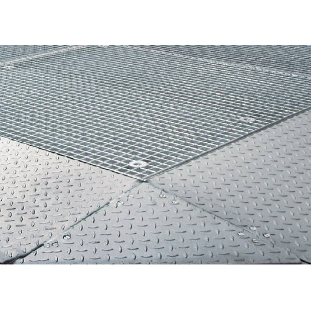 Auffahrecken für Bauer® niedrige Flachwannen aus Stahl, BxL 500 x 500-2
