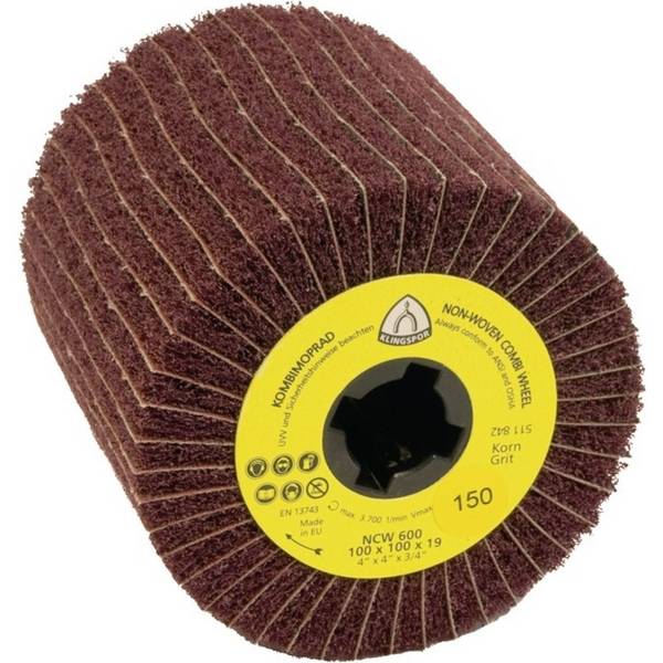 KLINGSPOR Satinierwalze NCW 600 S COMBI, Ø100xB100mm, 180, 19 mm