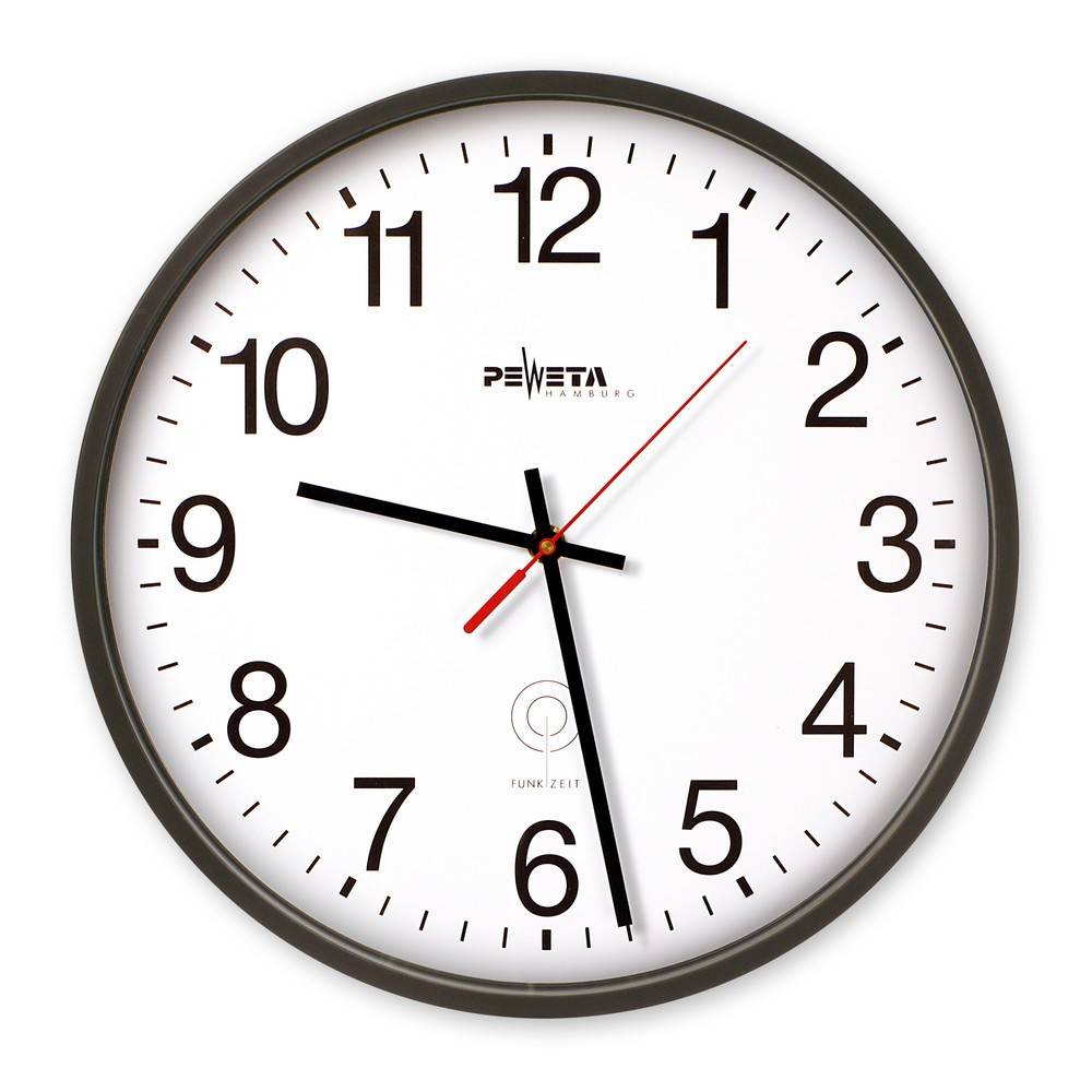 PEWETA Funk-Wanduhr DCF77 Typ 130, Ø 300 mm, schwarz-0