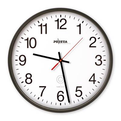 PEWETA Funk-Wanduhr DCF77 Typ 130, Ø 300 mm, schwarz-0