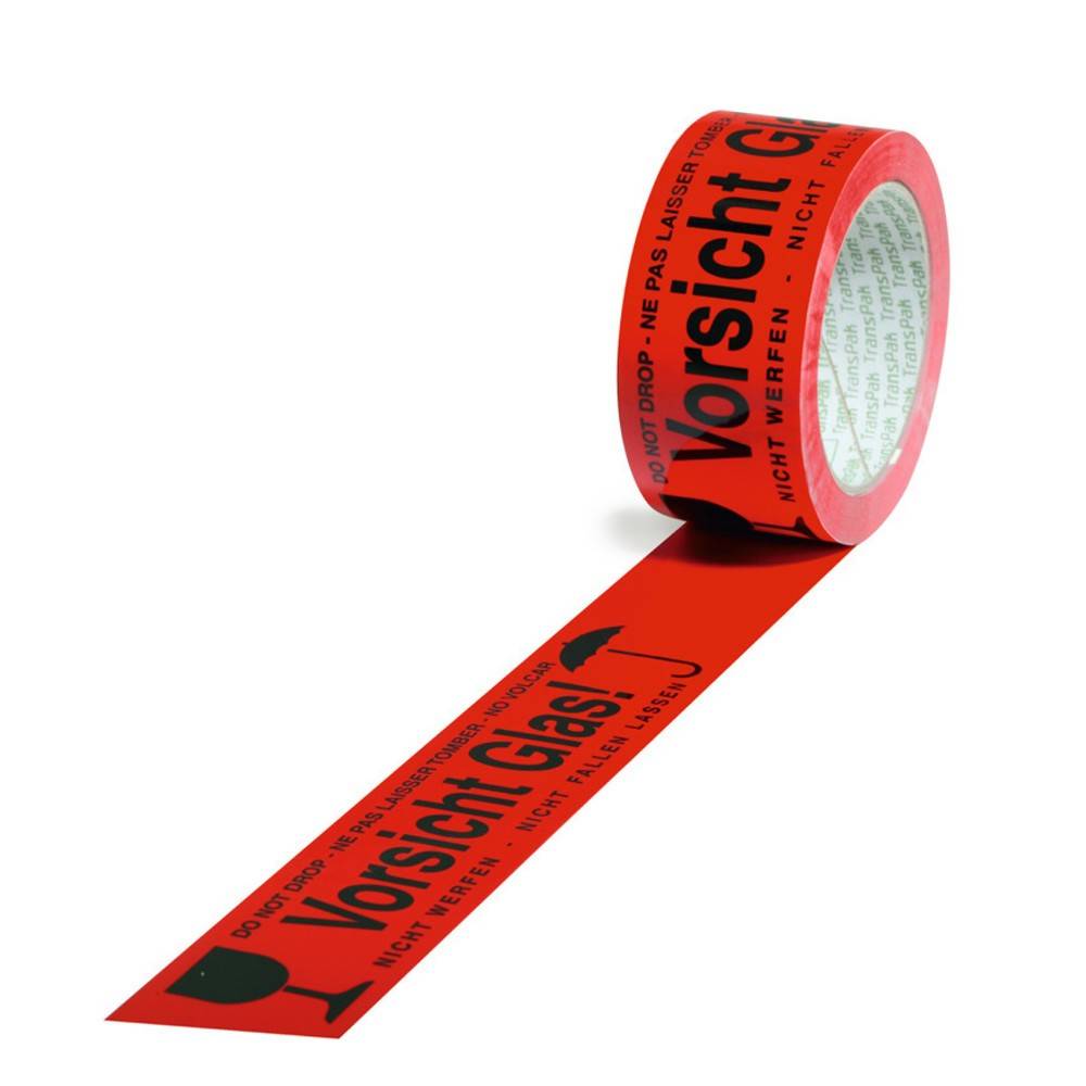 Warn-Klebebänder, 50 mm breit x 66 lfm, mit Aufdruck "Vorsicht Glas"-1