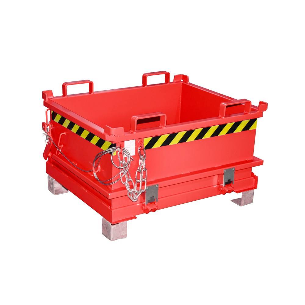 Bauer® Mini-Sammelbehälter, Volumen 0,24 m³, RAL 3000 feuerrot-0