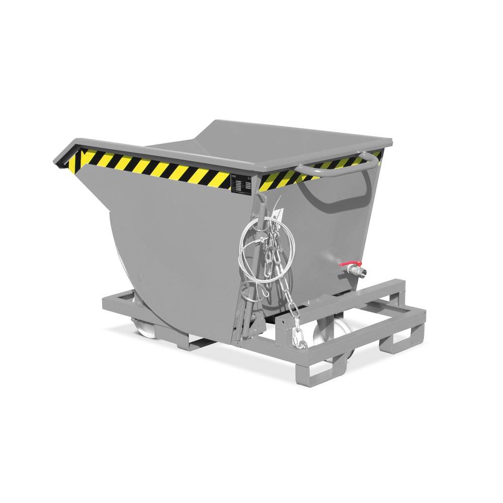 Bauer® Späne-Kippbehälter mit Abrollmechanik und Rollensatz, niedrige-1