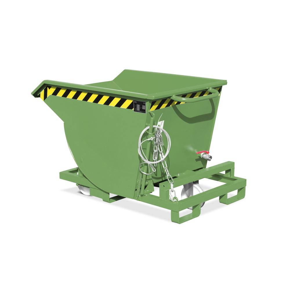 Bauer® Späne-Kippbehälter mit Abrollmechanik und Rollensatz, niedrige-2