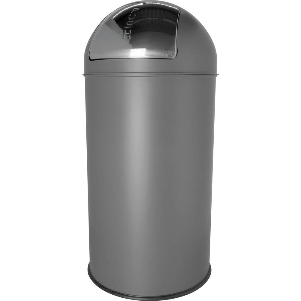 helit Push-Abfallbehälter "the dome", 50 Liter, mittelgrau-0