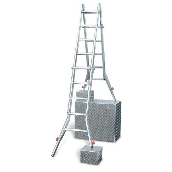 KRAUSE® STABILO Gelenk-Teleskopleiter mit 4 integrierten Holmverlänger