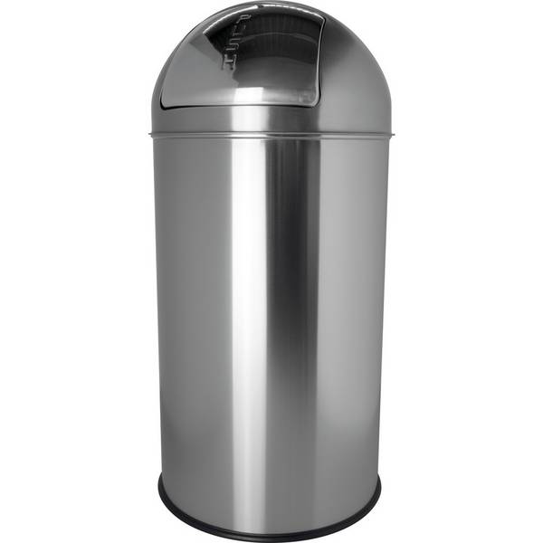 helit Push-Abfallbehälter "the dome“, 50 Liter, Edelstahl