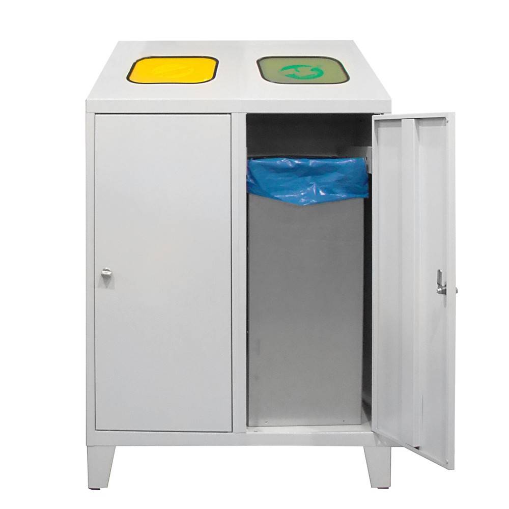 HEMMDAL Recycling-Abfallsammler Duo, mit 2 Innenbehältern, je 120 Lite-2