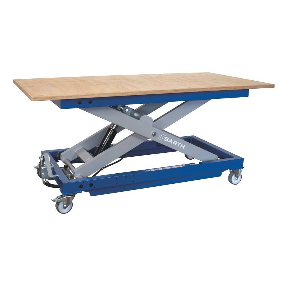 BARTH Montage-Hubtischwagen H600 mit Multiplex-Arbeitsplatte, Tragkraf-0