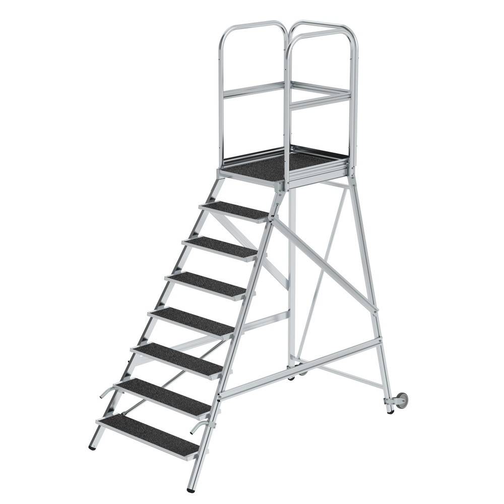 MUNK Podestleiter mit Rollen und Griff R13 Korund 8 Stufen-1