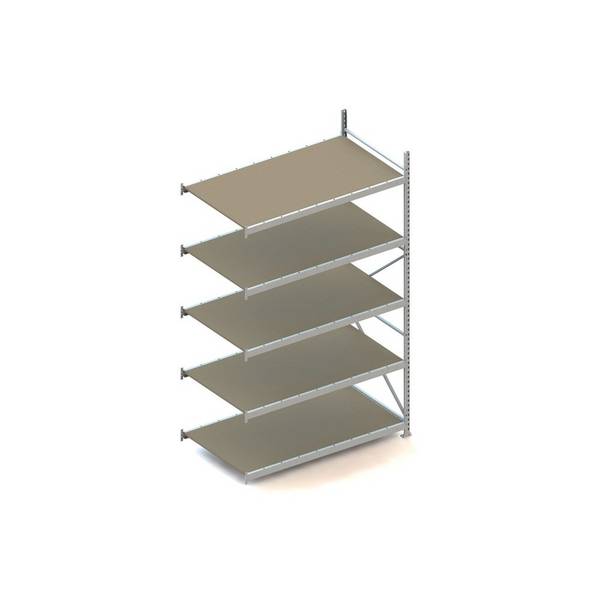 Weitspannregal MINI-RACK B1800xT1050xH3000 mm Anbaufeld 5 Spanplatten Fachlast 600 kg META