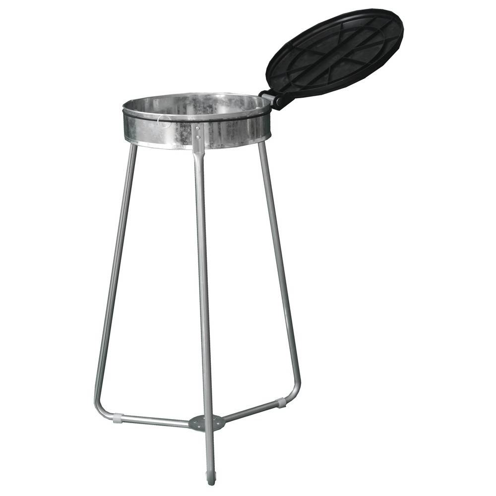 HEMMDAL Müllsackständer schwarz – für bis zu 120 L – mit Deckel aus Ku-2