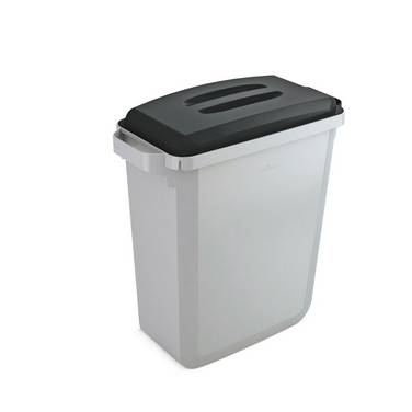 Abfall- und Wertstoffbehälter DURABIN 60 Liter, mit Deckel, PP, grau/s