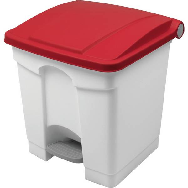 helit Tret-Abfallbehälter "the step“, 30 Liter, rot
