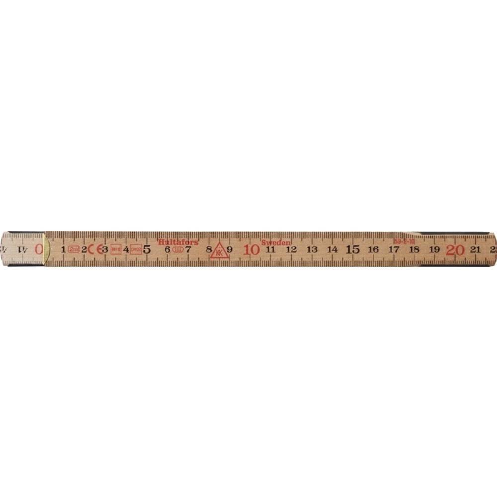 HULTAFORS Gliedermaßstab 59-2-10, mm/cm EG III, Länge 2 m Breite 15 mm-2