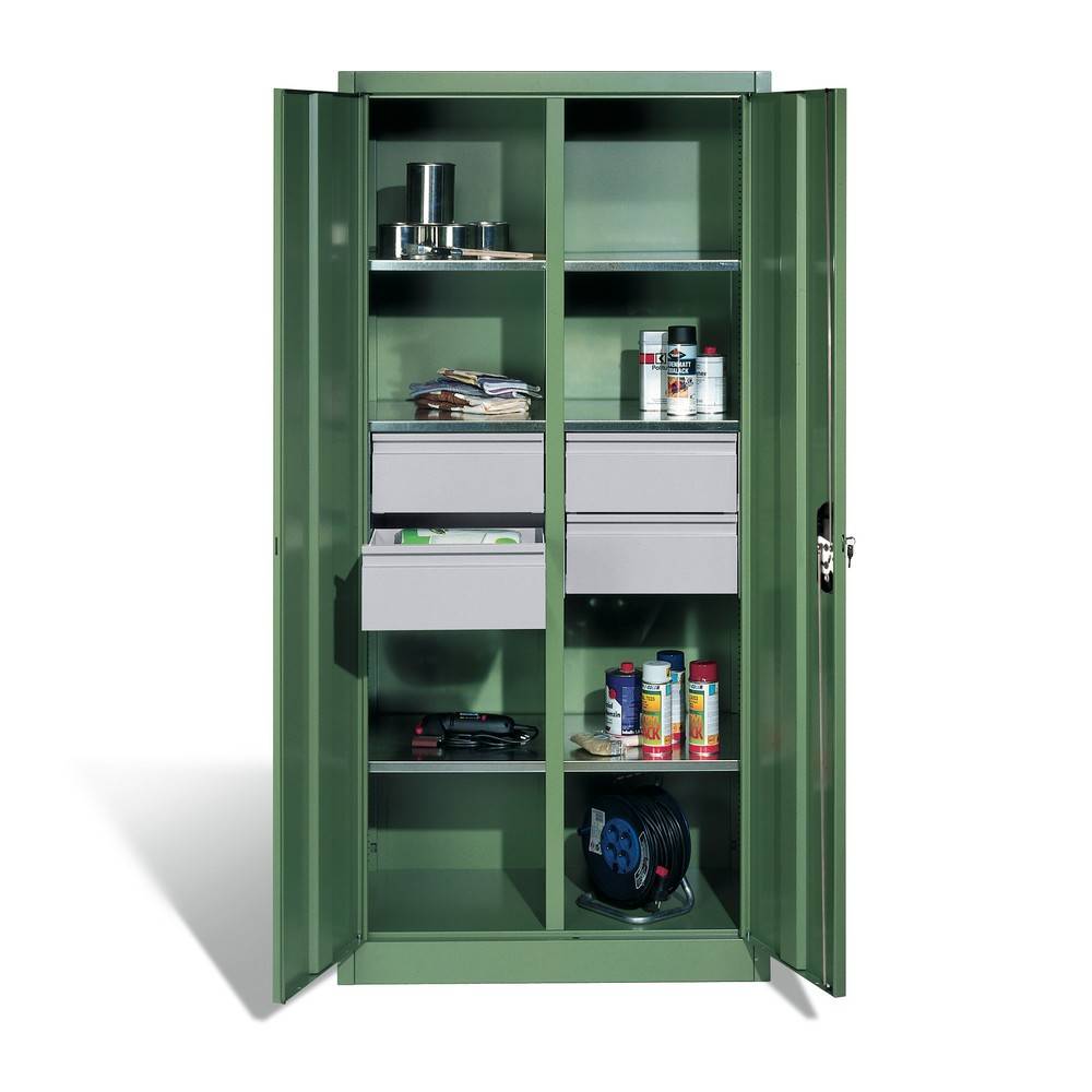 C+P Flügeltürenschrank Acurado, H1950xB1200xT500mm, 7035/3003-2