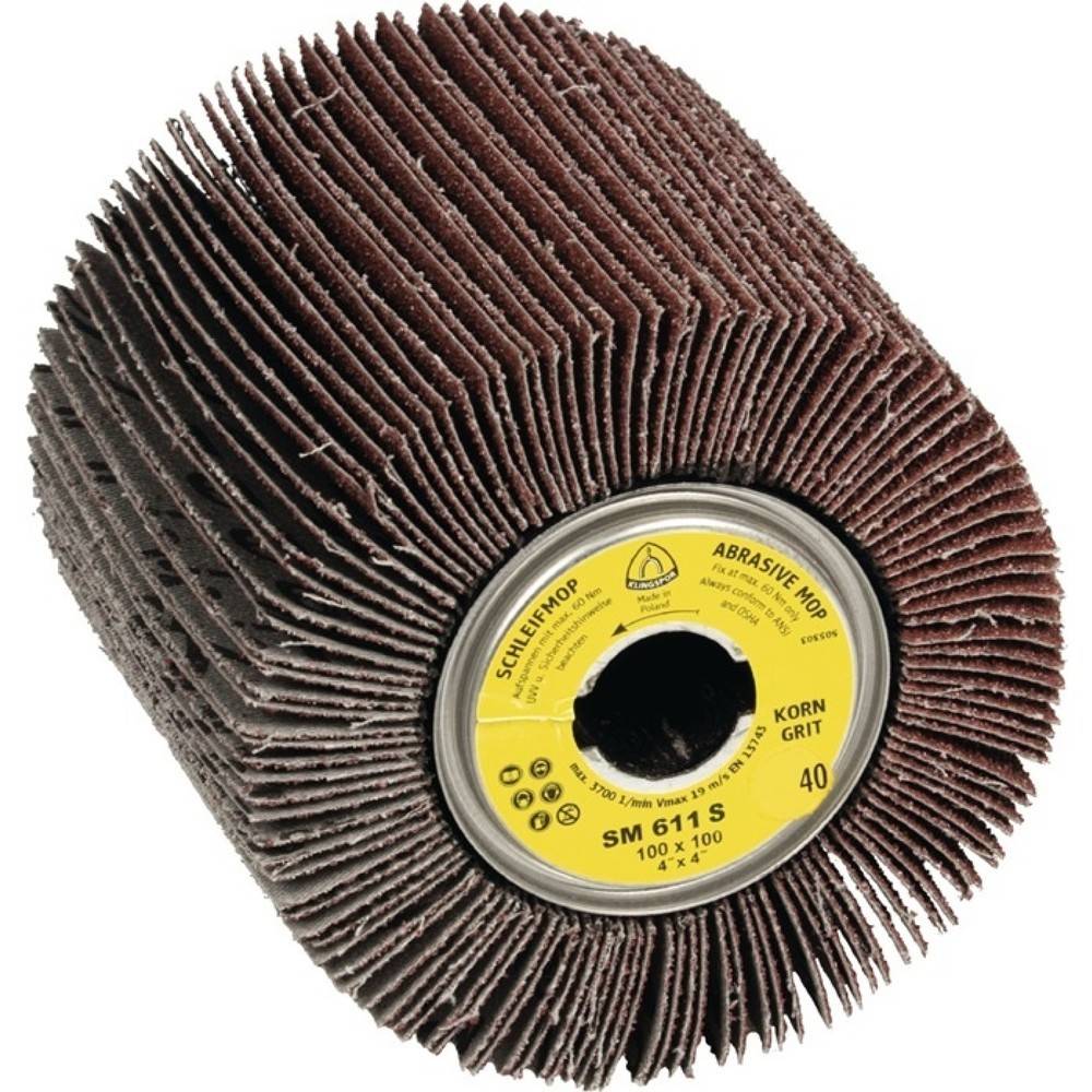 KLINGSPOR Satinierwalze SM 611 S, Ø100xB100mm, 80 braun, 19 mm-0