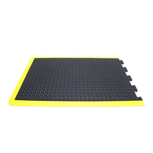 Anti-Ermüdungsmatte Bubblemat Naturkautschuk Endstück B60xL90 cm schwarz/gelb