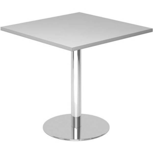 Besprechungstisch, Gestell verchromt, BxT 800 x 800 mm, grau