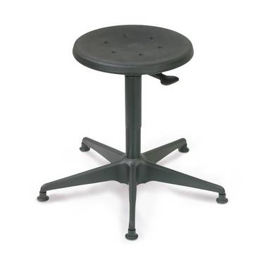 HEMMDAL Hocker, PU-Sitz, Sitzhöhe 380-515 mm, Stahlbasis, Bodengleiter