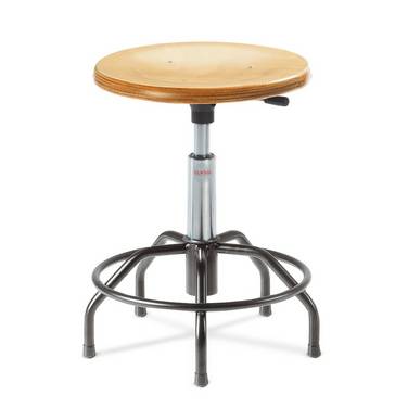 Global Stole A/S Hocker, Holzformsitz, Sitzhöhe 460-590 mm, Stahlbasis
